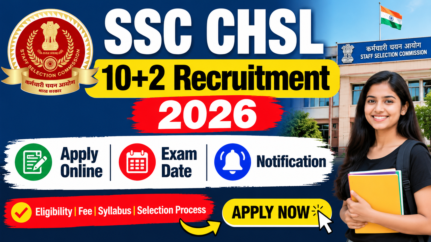 SSC CHSL 10+2 Recruitment 2026 Apply Online