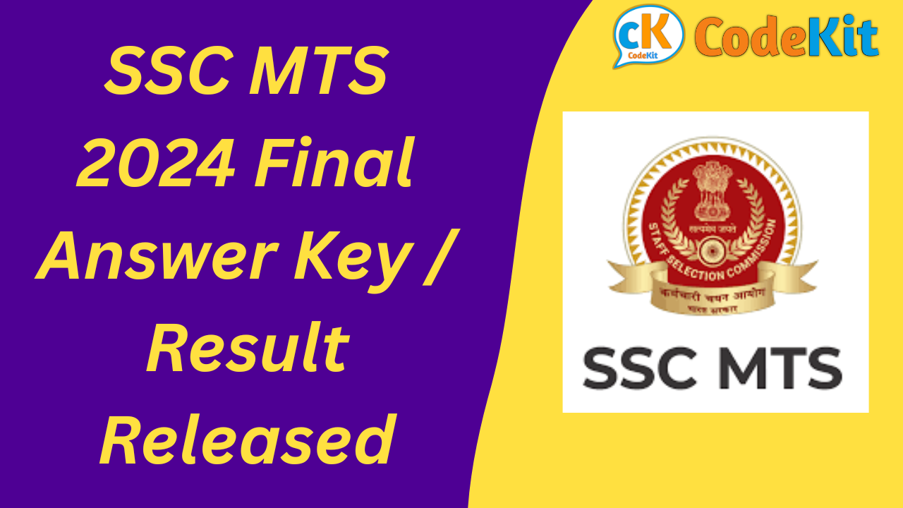 SSC MTS 2024 Final Answer Key Released